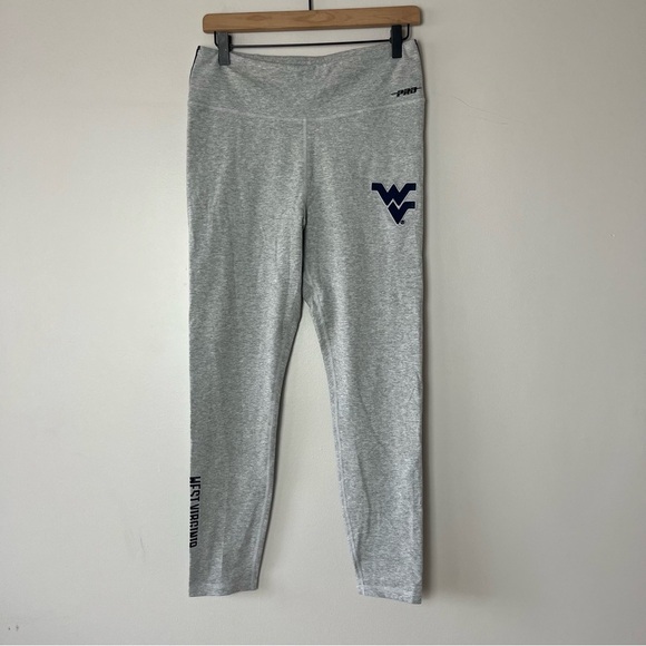 PRO Gray Cropped WVU West Virginia University Leggings Large - Picture 1 of 8